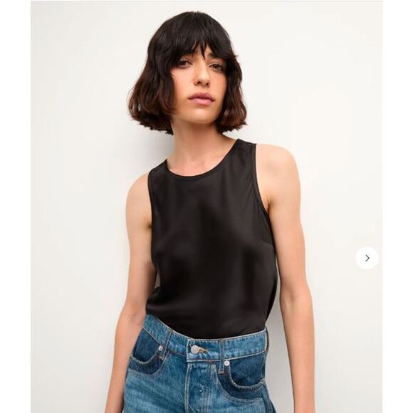 VERONICA BEARD Women's Sabrina silk-blend satin tank Top Sz 0 NWT 298 black - Picture 6 of 13